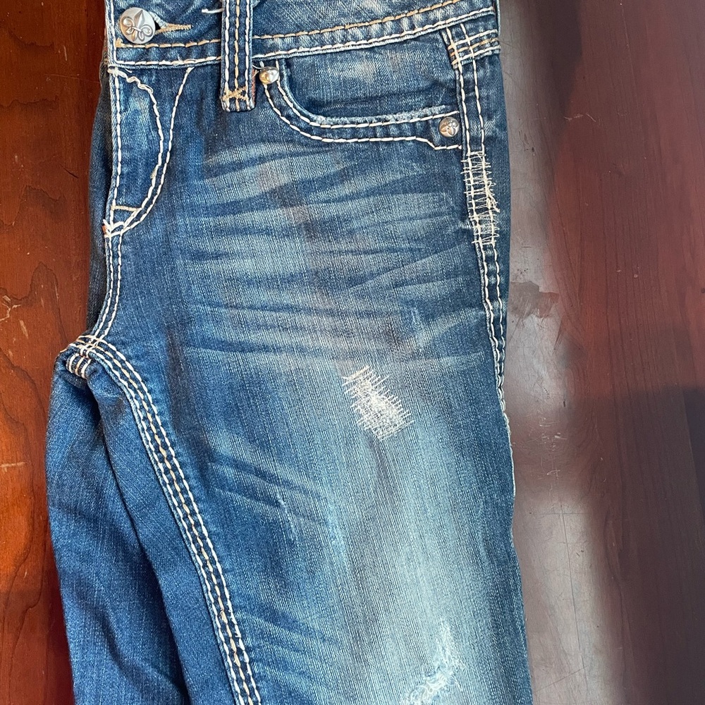 Rock Revival Dark Blue Denim with Orange Accents